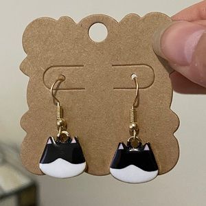 Black And White Kitty Earrings